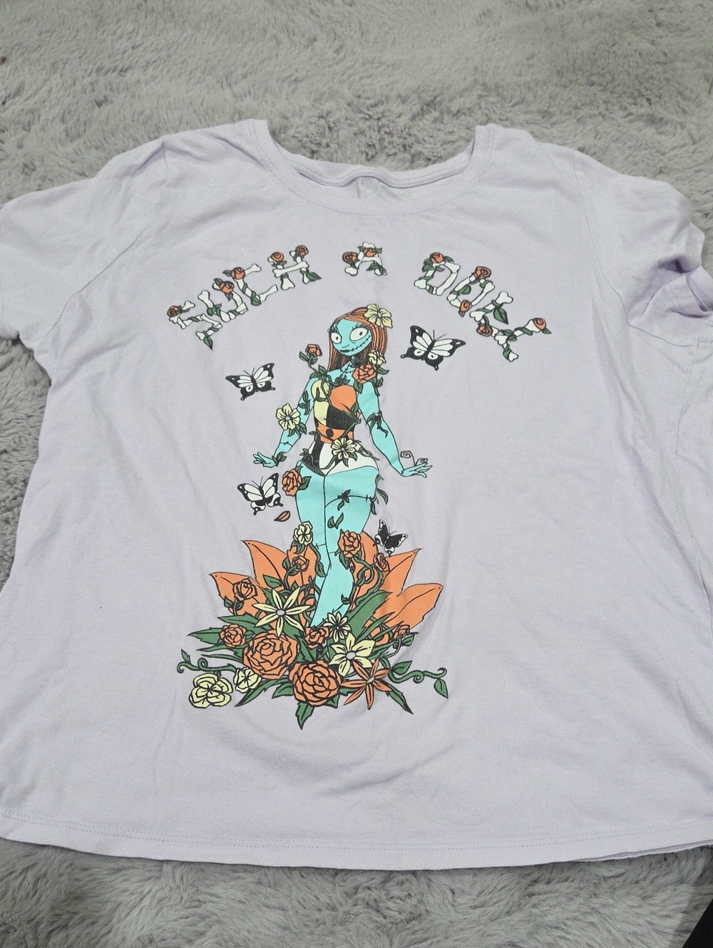 Disney Nightmare Before Christmas Lavender Graphic Floral Tee